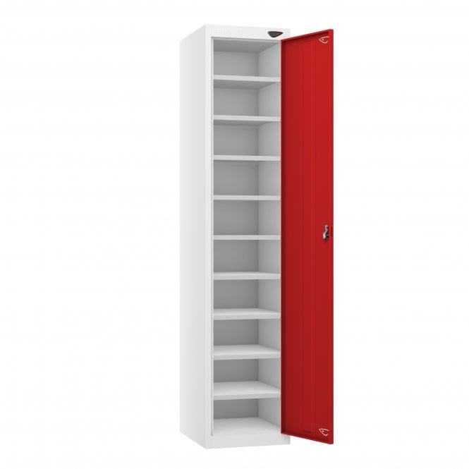 Laptop Locker - 1 Door - 10 Compartment - Non-Charging - Sloped Top - H1950 x W380 x D450mm