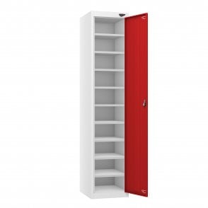 Laptop Locker - 1 Door - 10 Compartment - Non-Charging - Sloped Top - H1950 x W380 x D450mm