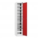 Laptop Locker - 1 Door - 10 Compartment - Charging - 3 Pin Sockets - Sloped Top - H1950 x W380 x D450mm