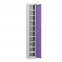 Tablet Locker - 1 Door - 10 Compartment - Charging - 3 Pin Sockets - Flat Top - H1800 x W300 x D300mm