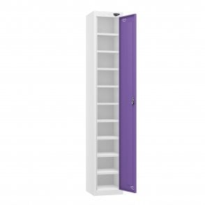 Tablet Locker - 1 Door - 10 Compartment - Non-Charging - Sloped Top - H1950 x W300 x D300mm