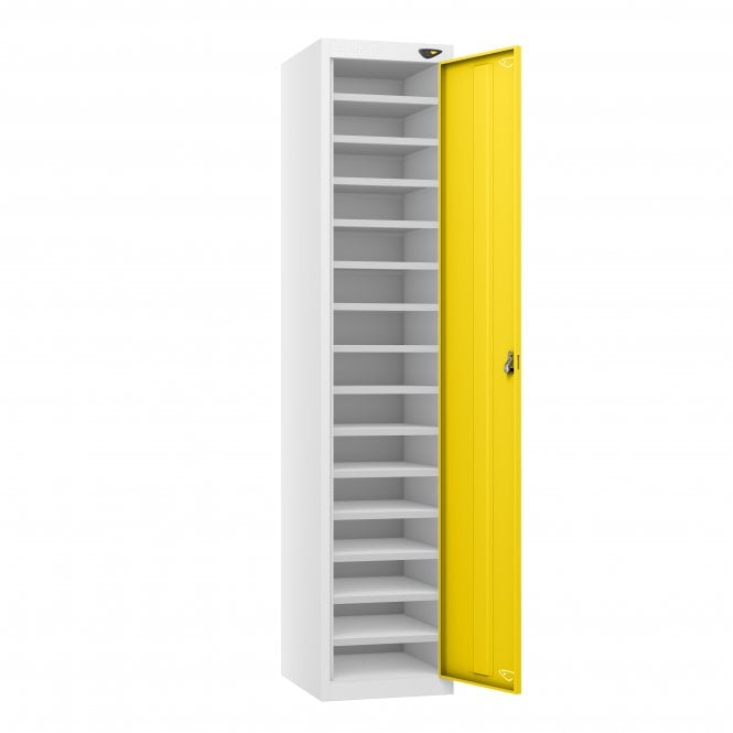 Laptop Locker - 1 Door - 15 Compartment - Non-Charging - Sloped Top - H1950 x W380 x D450mm