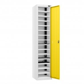 Laptop Locker - 1 Door - 15 Compartment - Charging - 3 Pin Sockets - Sloped Top - H1950 x W380 x D450mm