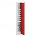 Tablet Locker - 1 Door - 15 Compartment - Charging - 3 Pin Sockets - Flat Top - H1800 x W300 x D300mm