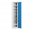 Laptop Locker - 1 Door - 8 Compartment - Charging - 3 Pin Sockets - Sloped Top - H1950 x W380 x D450mm