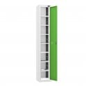 Tablet Locker - 1 Door - 8 Compartment - Charging - 3 Pin Sockets - Sloped Top - H1950 x W300 x D300mm