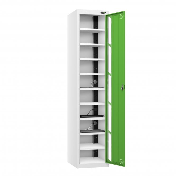 Laptop Locker - 1 Vision Door - 10 Compartment - Non-Charging - Flat Top - H1800 x W380 x D450mm