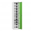 Laptop Locker - 1 Vision Door - 10 Compartment - Charging - 3 Pin + Dual USB-A & USB-C  Sockets - Flat Top - H1800 x W380 x D450mm