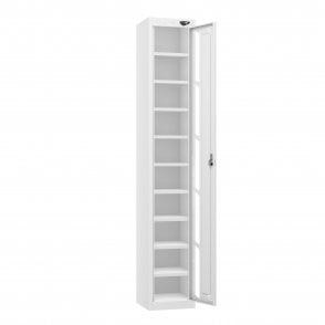 Tablet Locker - 1 Vision Door - 10 Compartment - Non-Charging - Sloped Top - H1950 x W300 x D300mm