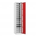 Laptop Locker - 1 Vision Door - 15 Compartment - Charging - Dual USB-A + USB-C Sockets - Sloped Top - H1950 x W380 x D450mm
