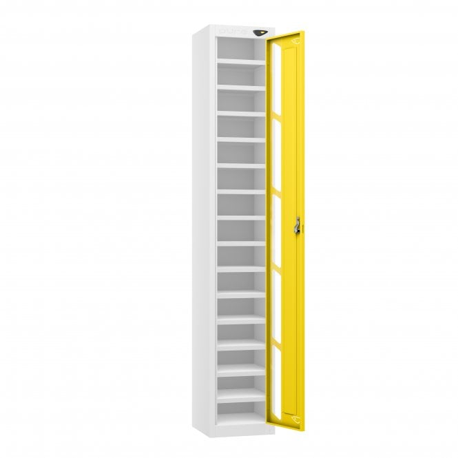 Tablet Locker - 1 Vision Door - 15 Compartment - Non-Charging - Flat Top - H1800 x W300 x D300mm