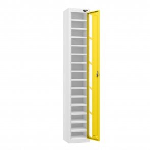 Tablet Locker - 1 Vision Door - 15 Compartment - Non-Charging - Flat Top - H1800 x W300 x D300mm