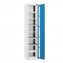 Laptop Locker - 1 Vision Door - 8 Compartment - Charging - 3 Pin + Dual USB-A Sockets - Sloped Top - H1950 x W380 x D450mm