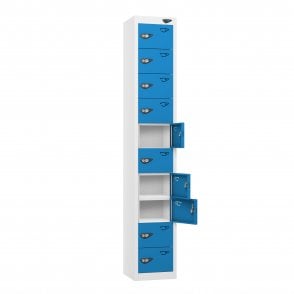 Tablet Locker - 10 Door - 10 Compartment - Non-Charging - Flat Top - H1800 x W300 x D300mm
