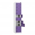 Laptop Locker - 10 Door - Charging - 3 Pin Sockets - Sloped Top - H1950 x W380 x D450mm