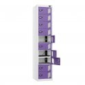 Laptop Locker - 10 Vision Door - 10 Compartment - Charging - Dual USB-A Sockets - Flat Top - H1800 x W380 x D450mm
