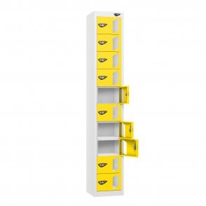 Tablet Locker - 10 Vision Door - 10 Compartment - Non-Charging - Sloped Top - H1950 x W300 x D300mm