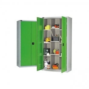 12 Compartment Industrial Cupboard H1780 x W915 x D460mm features 2 partitions with 9 Adjustable Shelves 85kg UDL