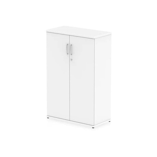 1200 Tall Wooden Cupboard - 3 Adjustable Shelves - 1200H x 400D x 800W - White