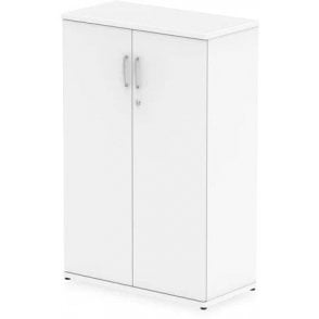 1200 Tall Wooden Cupboard - 3 Adjustable Shelves - 1200H x 400D x 800W - White