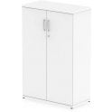 1200 Tall Wooden Cupboard - 3 Adjustable Shelves - 1200H x 400D x 800W - White