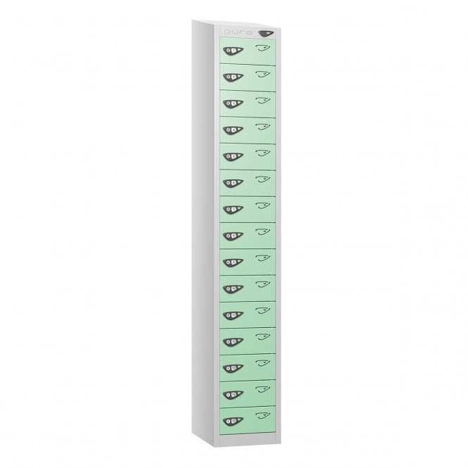 15 Tier - Sloped Top - Steel Locker - H1950 x W380 x D450mm