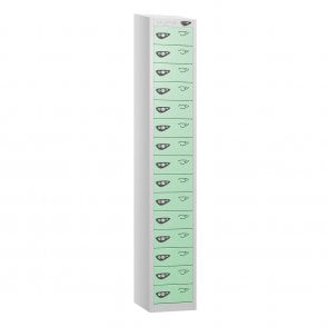 15 Tier - Sloped Top - Steel Locker - H1950 x W380 x D450mm