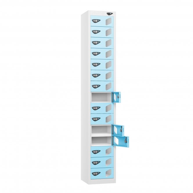 Tablet Locker - 15 Vision Door - 15 Compartment - Non-Charging - Flat Top - H1800 x W300 x D300mm