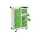 Laptop Locker Trolley - 16 Vision Door - 16 Compartment - Non-Charging - Flat Top - H1050 x W760 x D450mm