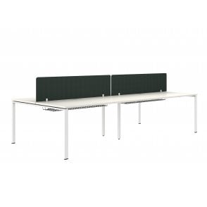 1600 4 Person Double Bench - 1600W x 750D x 740H - White