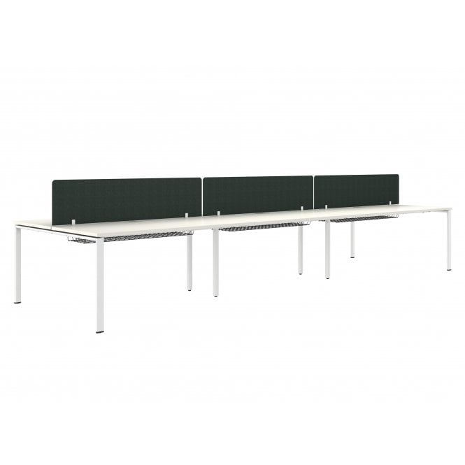 1600 6 Person Double Bench - 1600W x 750D x 740H - White