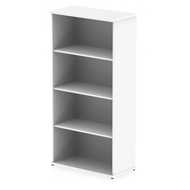 1600 Bookcase - 4 Adjustable Shelves - 1600H x 400D x 800W - White