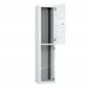 Laptop Locker - 2 Crystal Door - Charging - 3 Pin + Dual USB-A Sockets - Flat Top - H1800 x W380 x D450mm