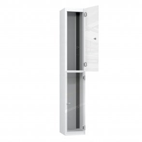 Tablet Locker - 2 Crystal Door - Charging - Dual USB-A + USB-C Sockets - Sloped Top - H1950 x W300 x D300mm