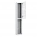 Tablet Locker - 2 Crystal Door - Charging - Dual USB-A + USB-C Sockets - Sloped Top - H1950 x W300 x D300mm