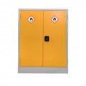 2 Door hazardous Cupboard - 2 Shelves - 1016H x 914W x 457D - Yellow Doors/Grey Carcass