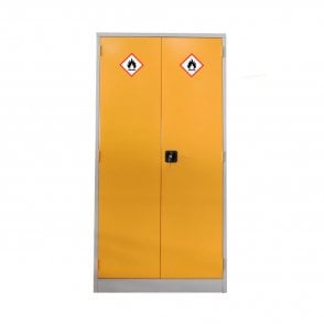 2 Door hazardous Cupboard - 3 Shelves - 1829H x 914W x 457D - Yellow Doors/Grey Carcass