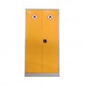 2 Door hazardous Cupboard - 3 Shelves - 1829H x 914W x 457D - Yellow Doors/Grey Carcass