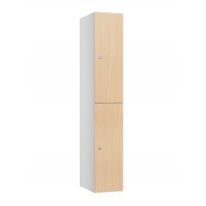 2 Door MFC Timber Locker with sloping top - Steel Locker - H.1950mm W.300mm D.398mm