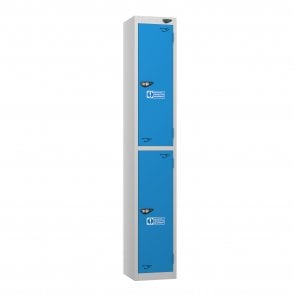 2 Door PPE Locker - Sloped Top - Steel Locker - H1950 x W300 x D450mm