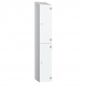 2 Door SGL Laminate Locker with sloping top - Steel Locker - H.1950mm W.300mm D.460mm