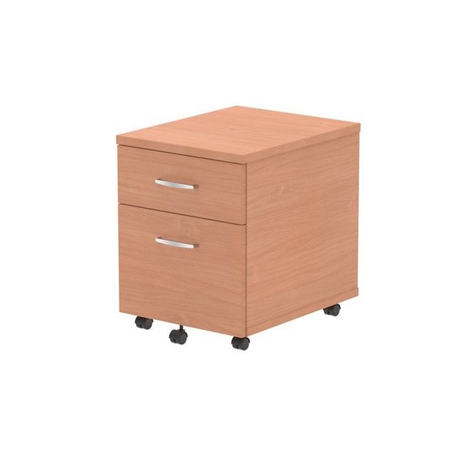 2 Drawer Mobile Pedestal - Beech