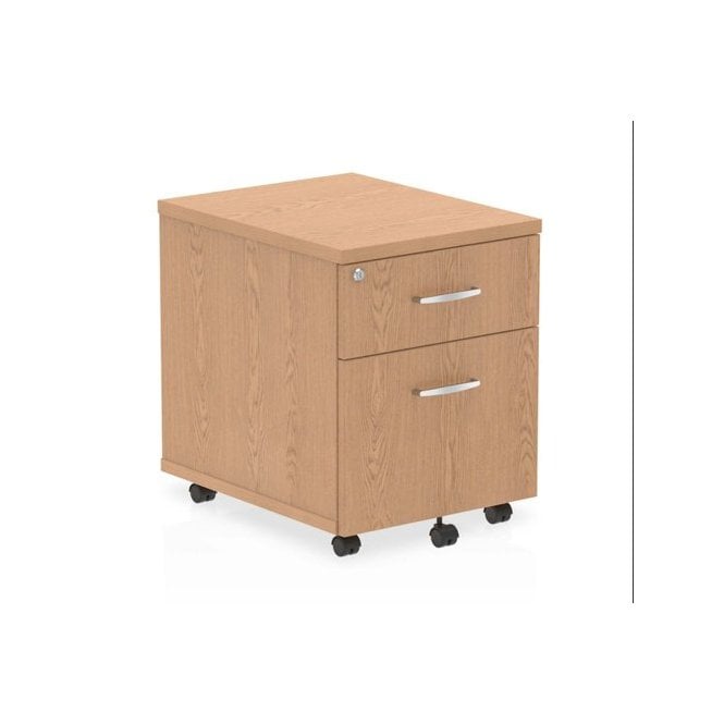 2 Drawer Mobile Pedestal - Oak