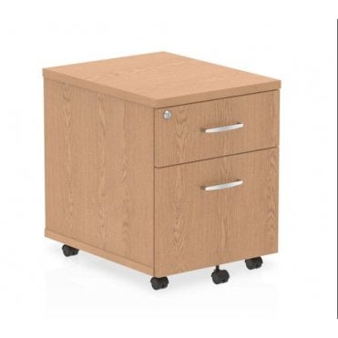 2 Drawer Mobile Pedestal - Oak