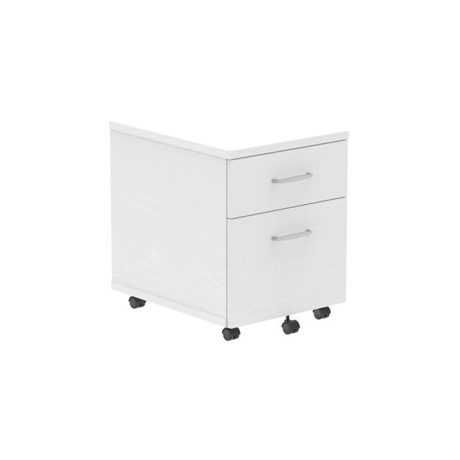 2 Drawer Mobile Pedestal - White
