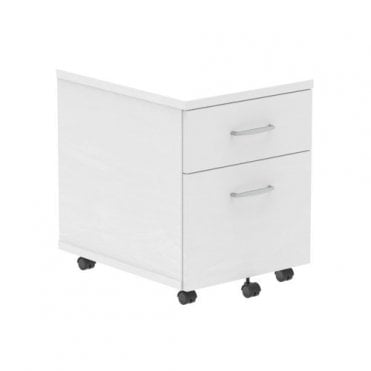 2 Drawer Mobile Pedestal - White