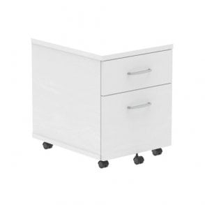 2 Drawer Mobile Pedestal - White - 430W x 500D x 510H