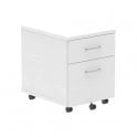 2 Drawer Mobile Pedestal - White - 430W x 500D x 510H