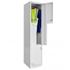 2 Person Z-Locker - 1829H x 380W x 457D - Grey