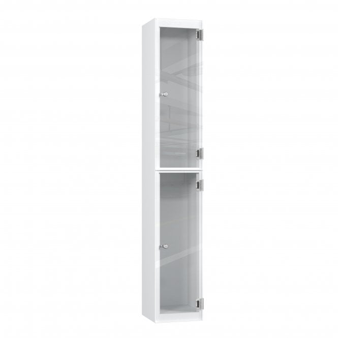 2 Tier Full Clear Door Locker - Flat Top - Steel Locker - H.1800mm W.300mm D.380mm